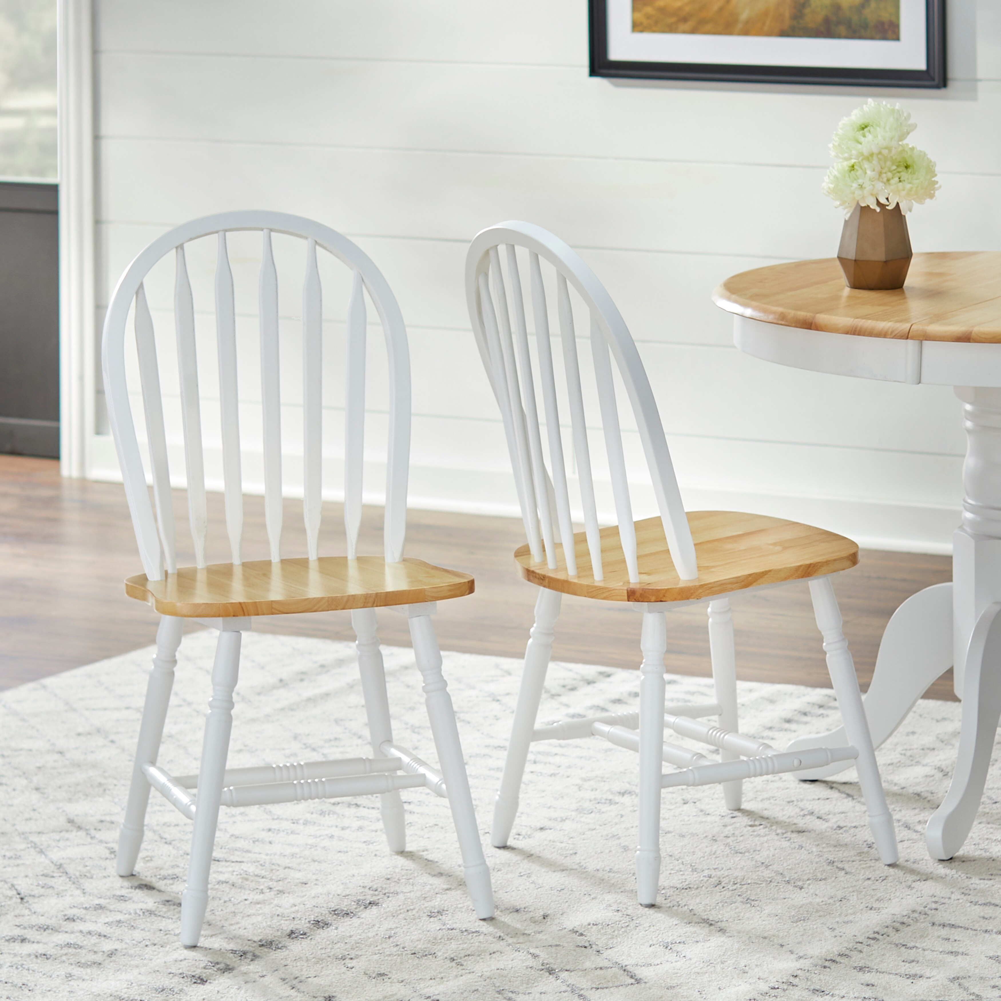 White farmhouse dining best sale chairs set of 4